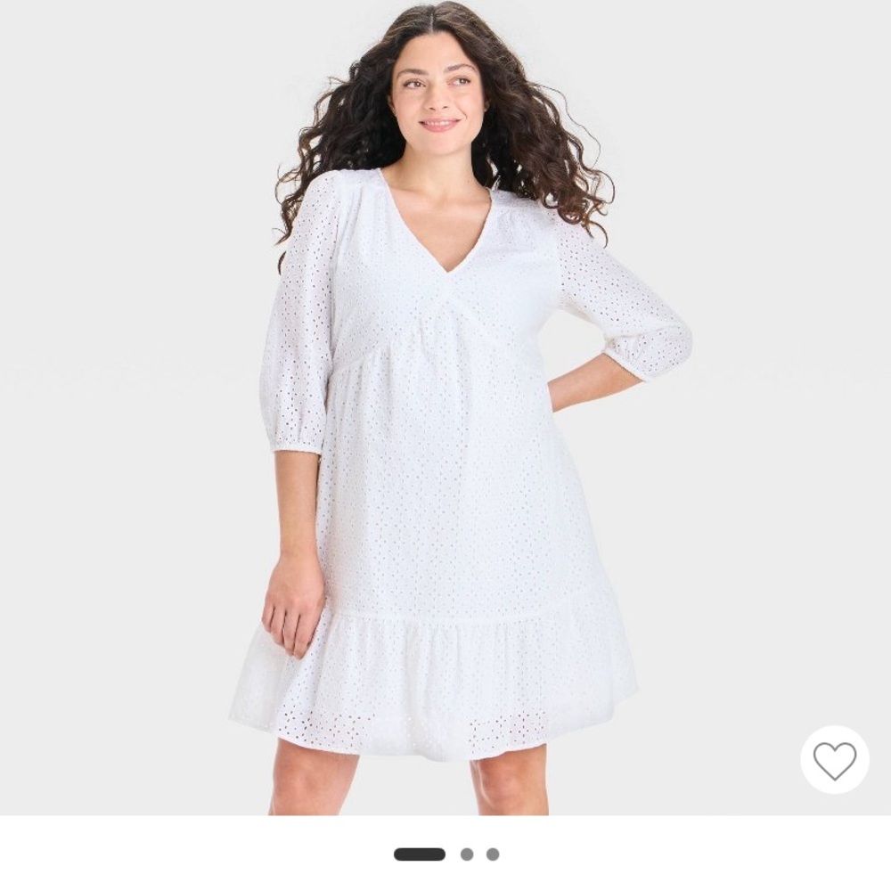Isabel Maternity by Ingrid & Isabel 3/4 Sleeve Eyelet Maternity Dress NWT    XXL